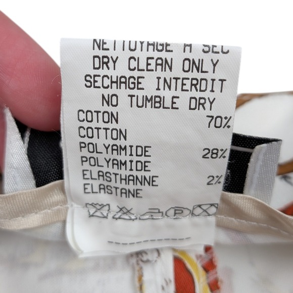 Signé Paris Women's French Designer Print Pants Capris Trousers Size 10 White - Picture 6 of 11